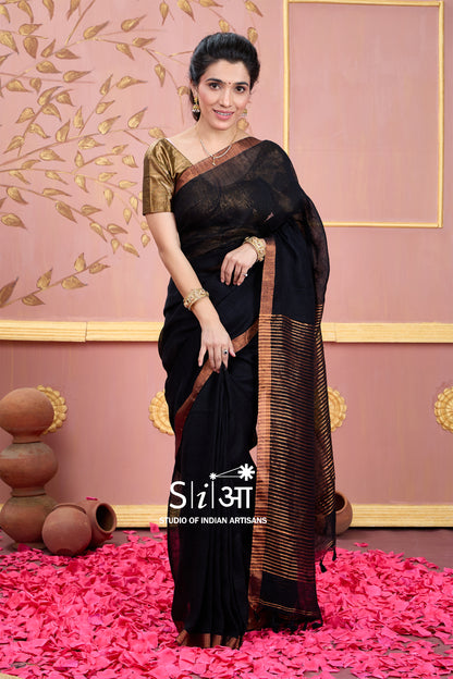 SHAHI SHAM - LINEN SAREE