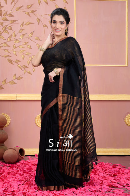 SHAHI SHAM - LINEN SAREE