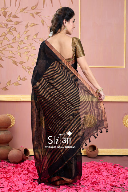 SHAHI SHAM - LINEN SAREE