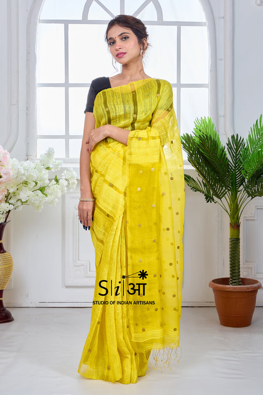 SUNEHRI SUNFLOWER - MATKA SILK SAREE