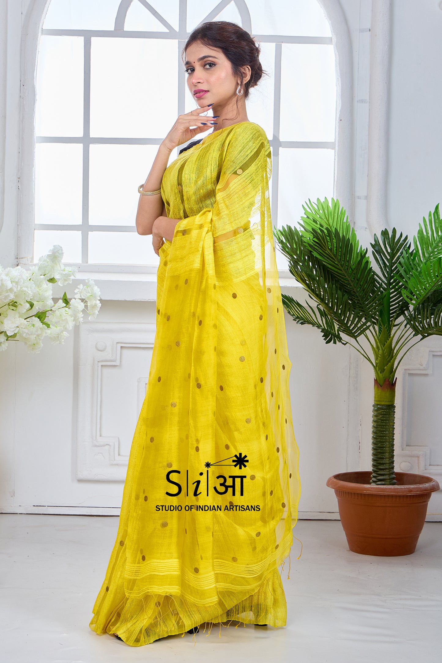 SUNEHRI SUNFLOWER - MATKA SILK SAREE
