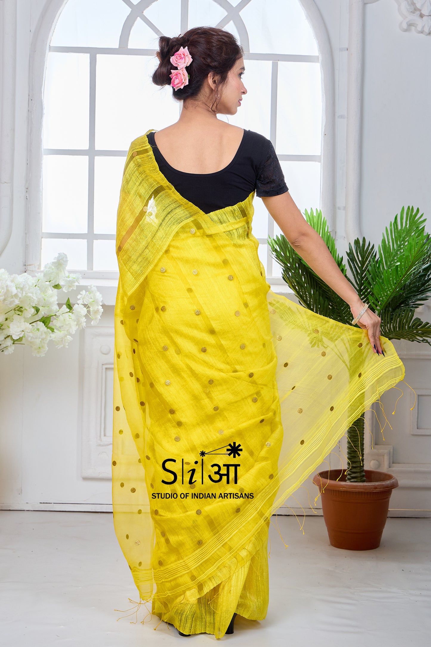 SUNEHRI SUNFLOWER - MATKA SILK SAREE