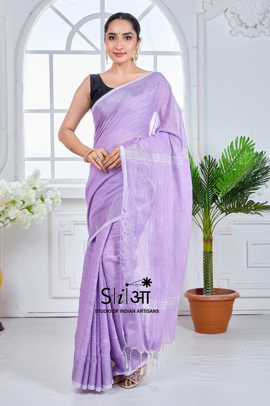 LAVENDER GLOW - KHADI COTTON SAREE