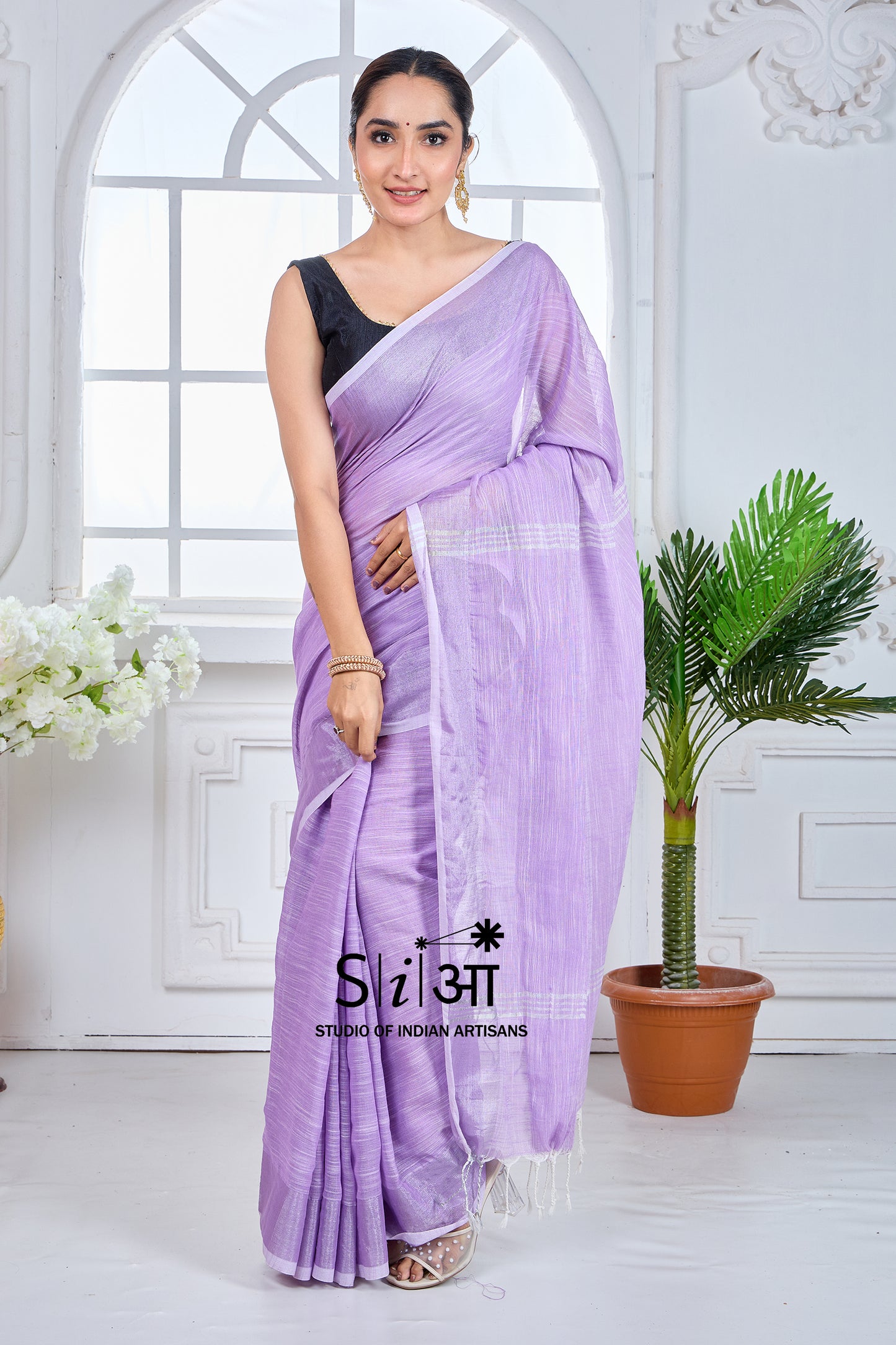 LAVENDER GLOW - KHADI COTTON SAREE