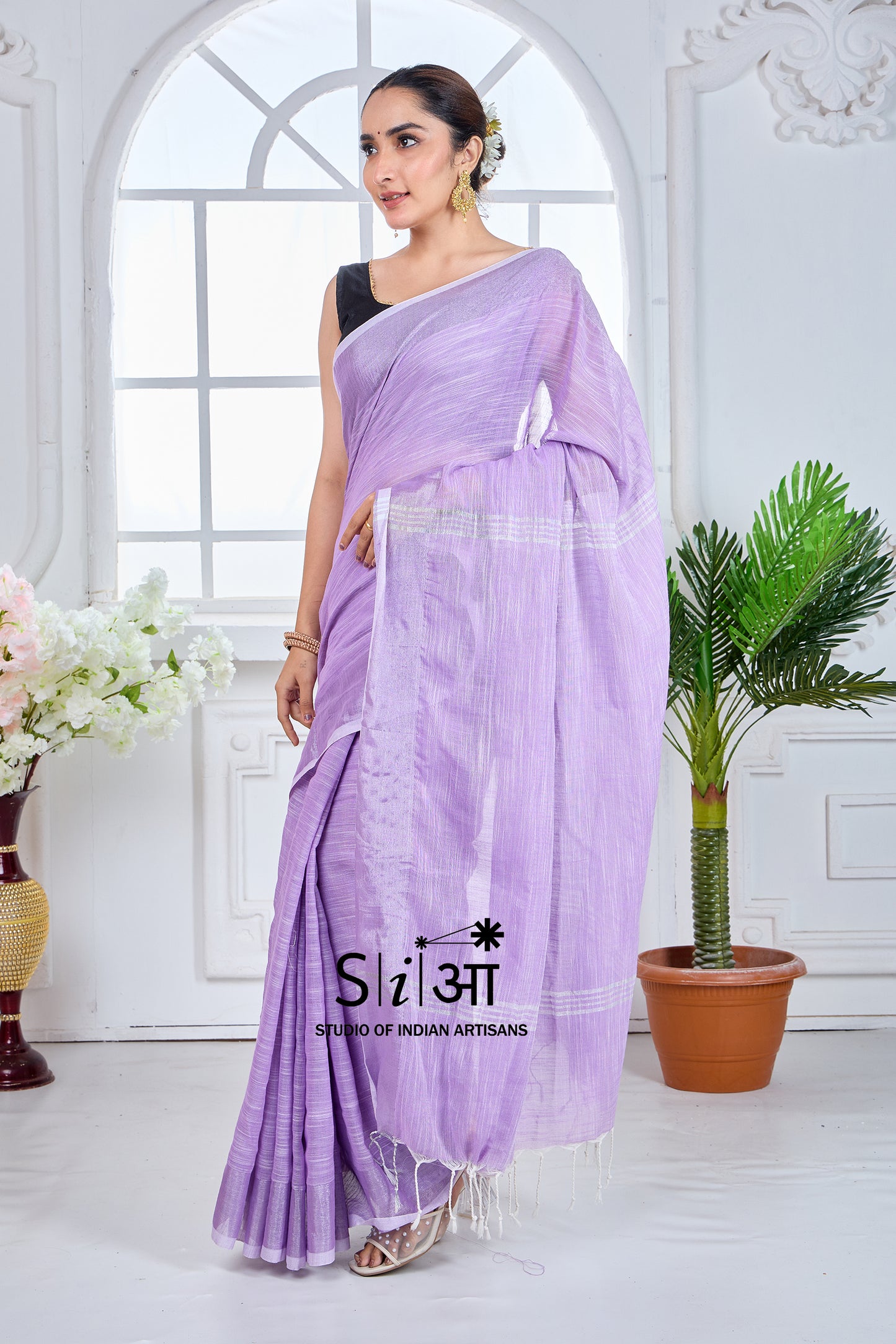 LAVENDER GLOW - KHADI COTTON SAREE