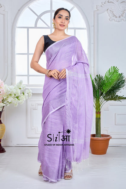 LAVENDER GLOW - KHADI COTTON SAREE