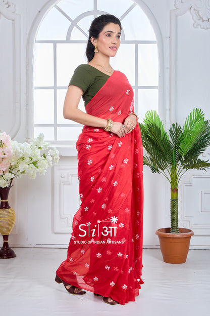 SINDHOORI PHOOL - MUL COTTON SAREE