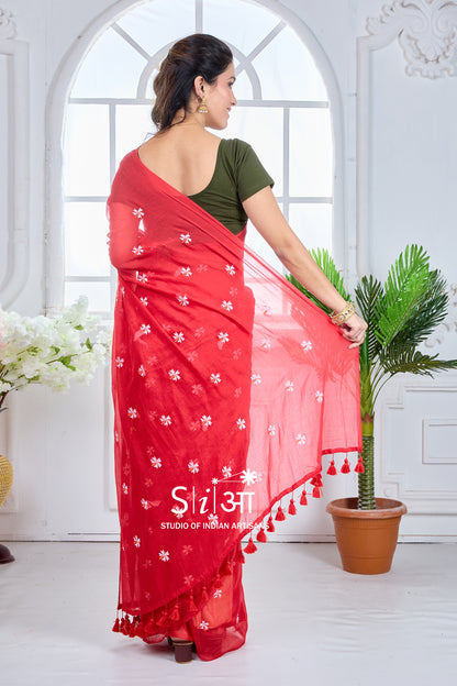 SINDHOORI PHOOL - MUL COTTON SAREE