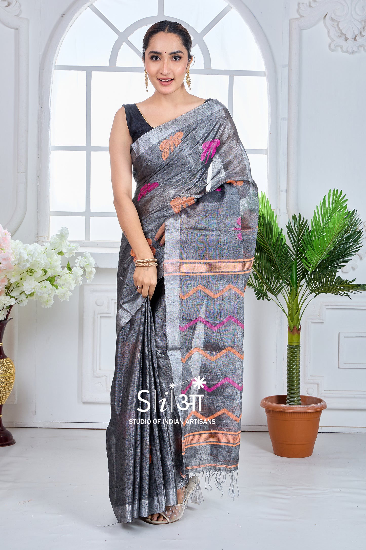 OXIDIZED WONDER - TISSUE LINEN SAREE