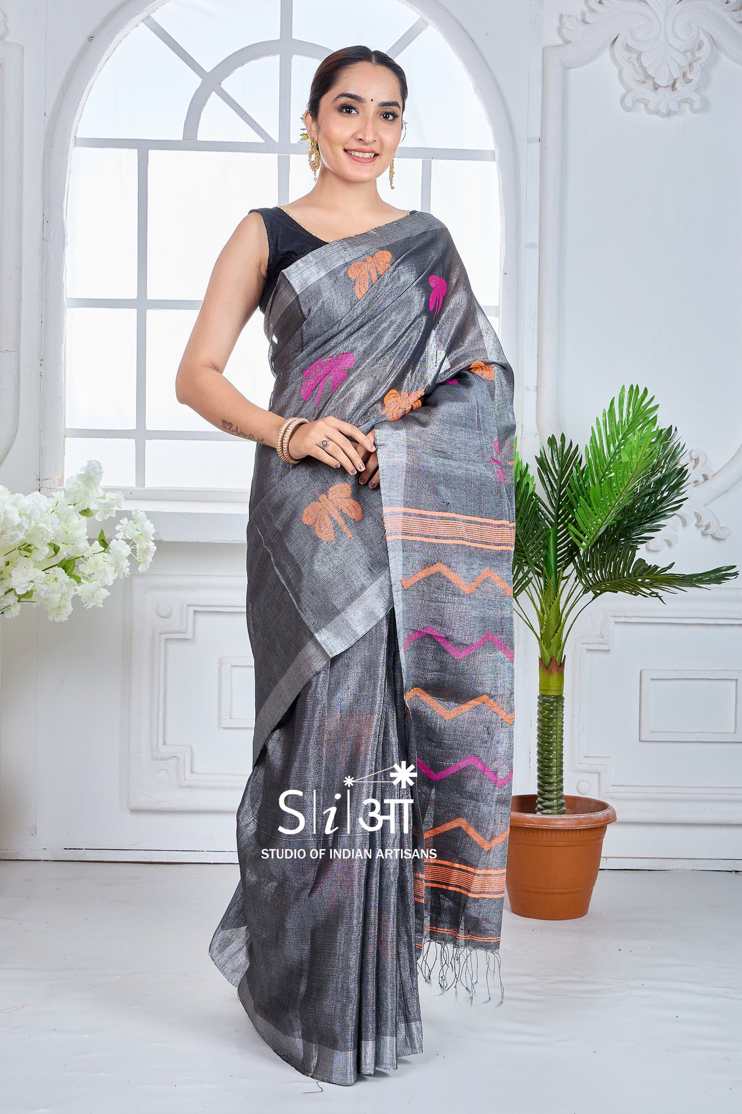 OXIDIZED WONDER - TISSUE LINEN SAREE
