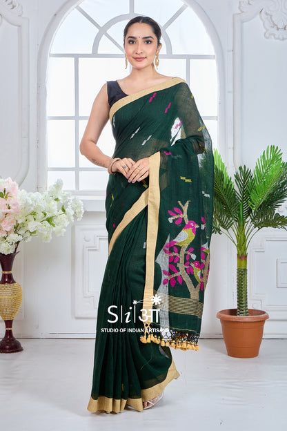 FOREST SONG - LINEN SAREE