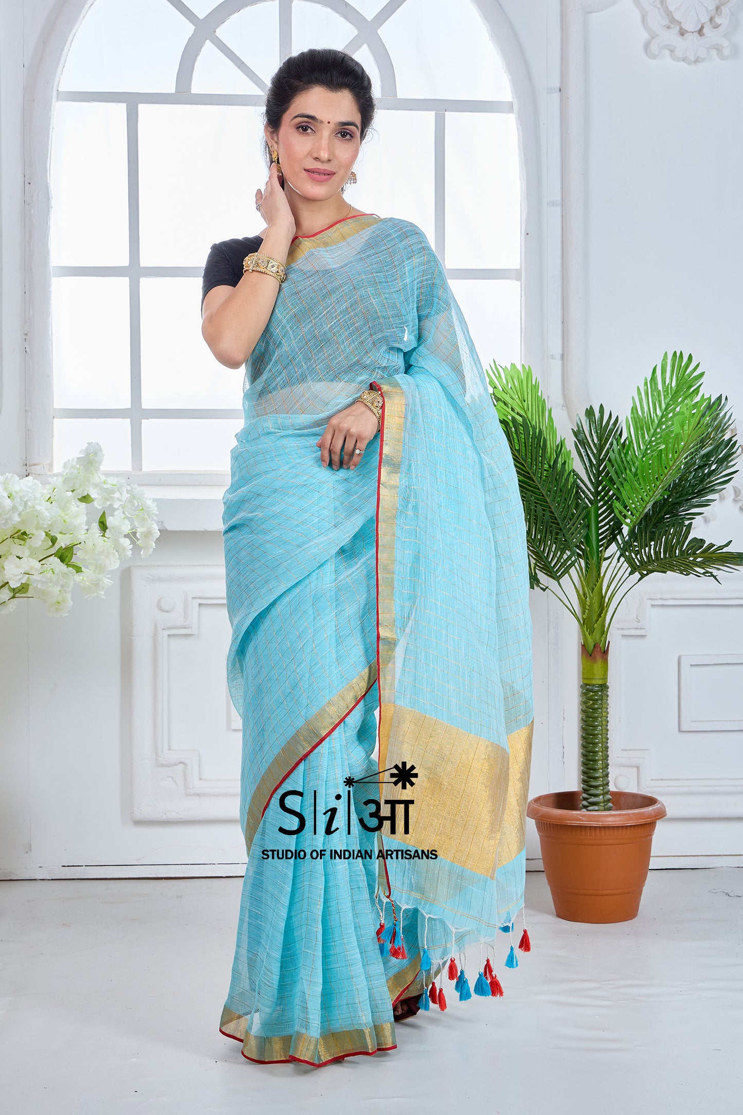 SUNEHRA AASMAAN- LINEN SAREE