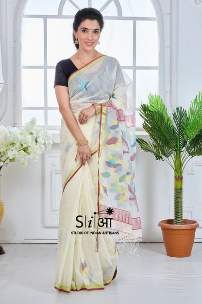 CHANDANI PHOOLWARI MUSLIN SILK SAREE