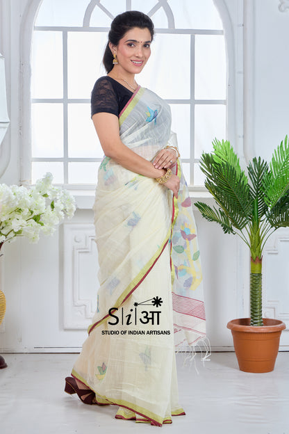 CHANDANI PHOOLWARI MUSLIN SILK SAREE