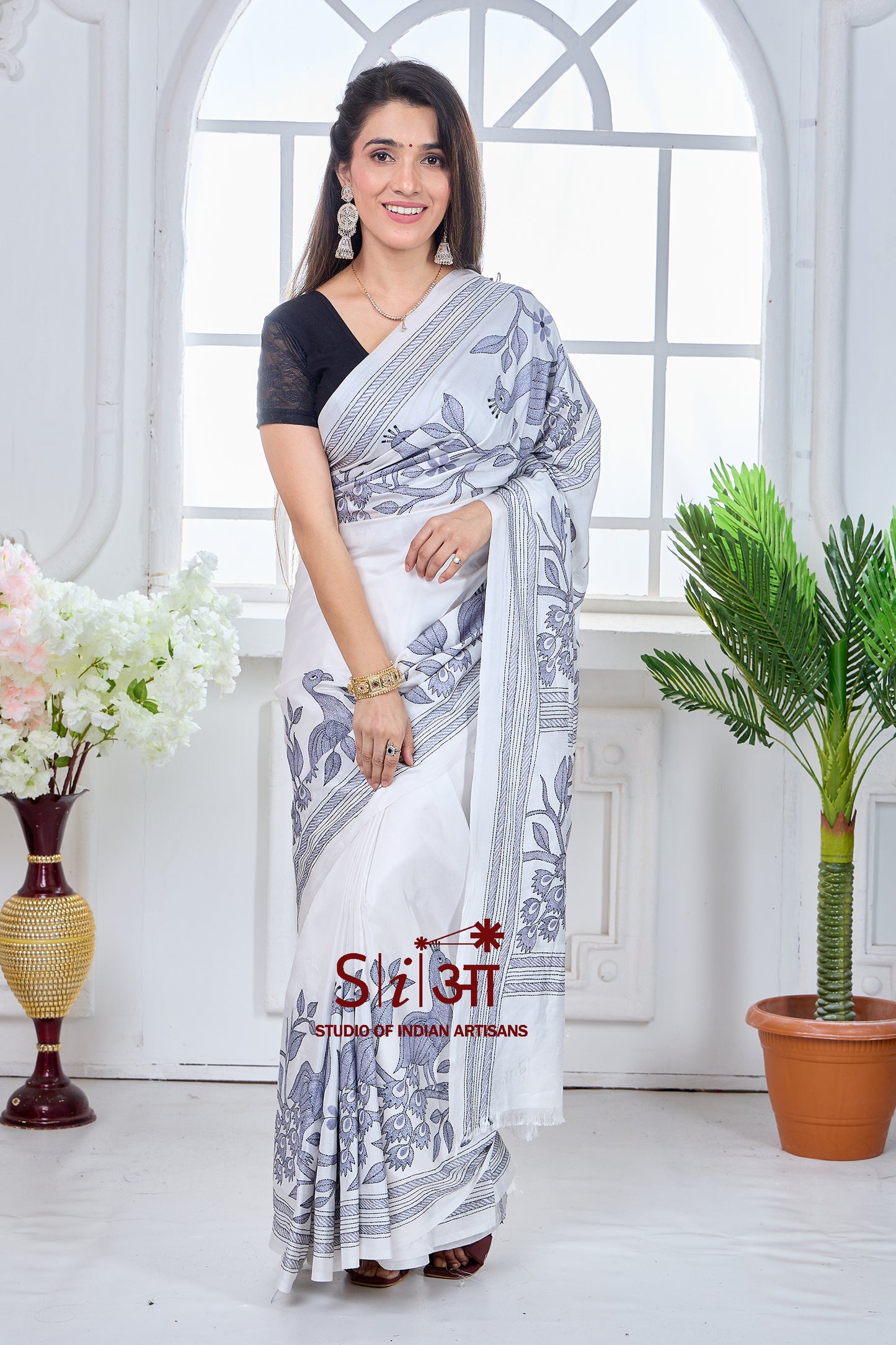 SILVER SONG - BLENDED BANGALORE SILK SAREE