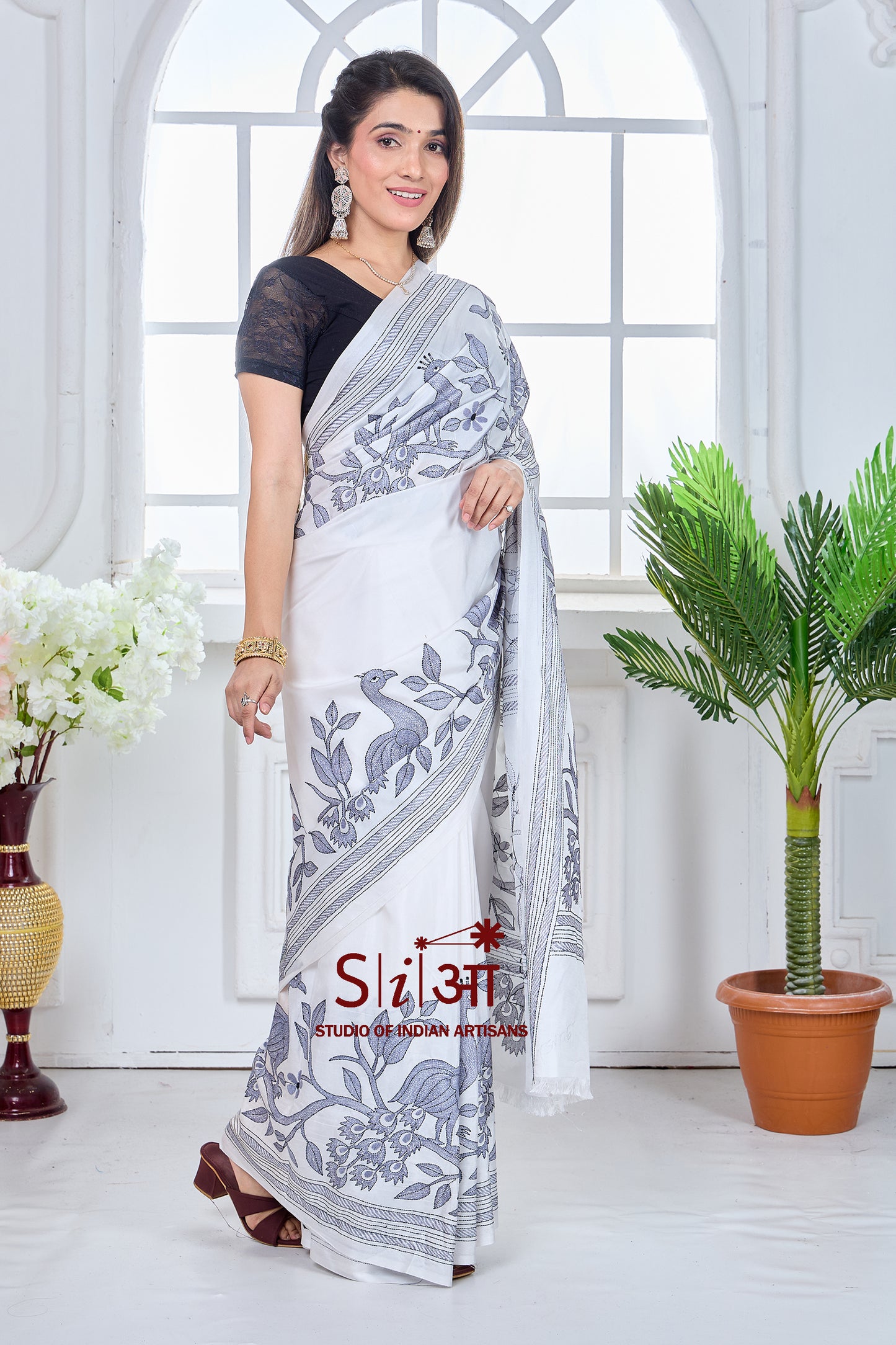 SILVER SONG - BLENDED BANGALORE SILK SAREE