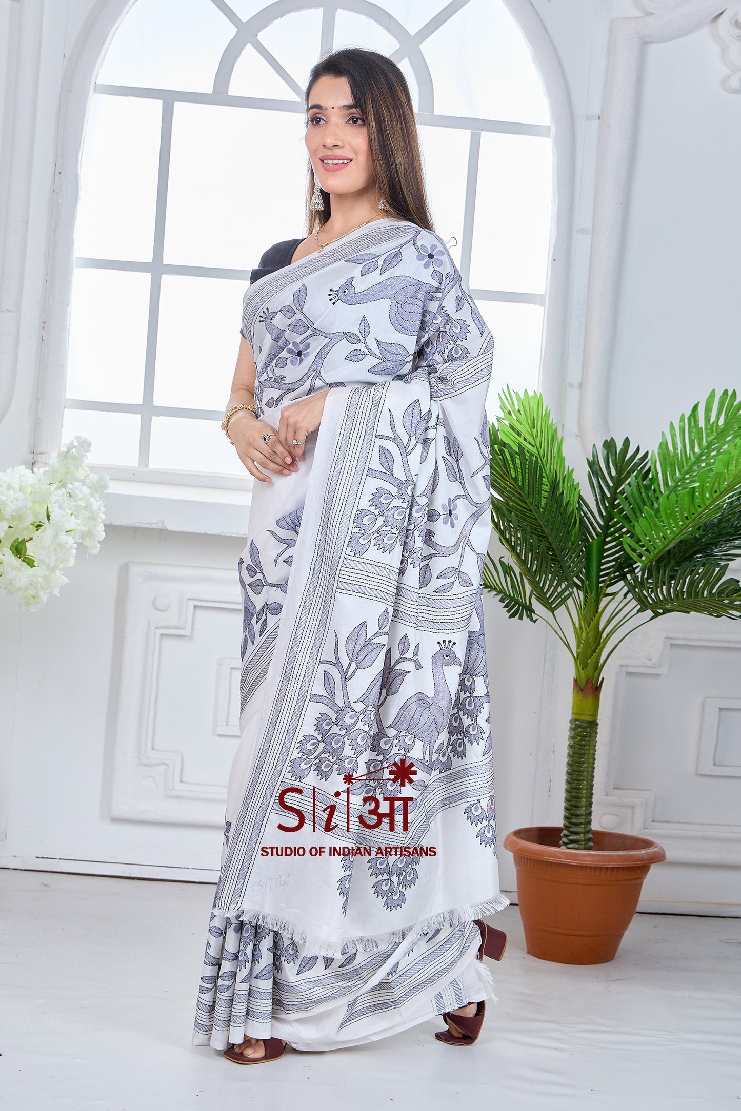 SILVER SONG - BLENDED BANGALORE SILK SAREE