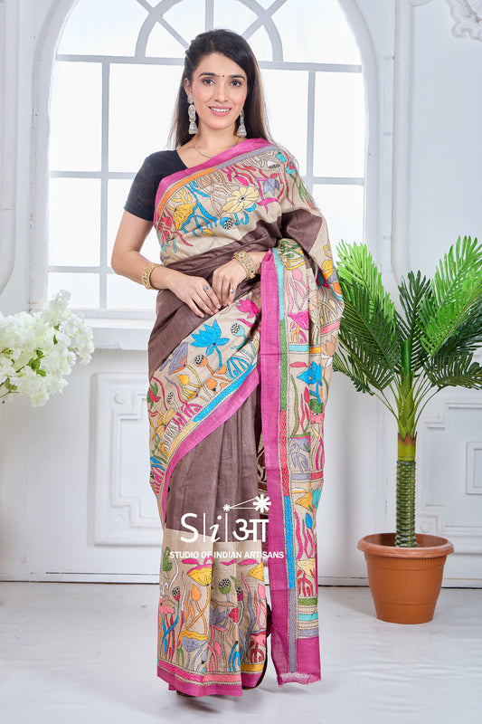 BOTANIC BREEZE- GACHI TUSSAR SILK SAREE