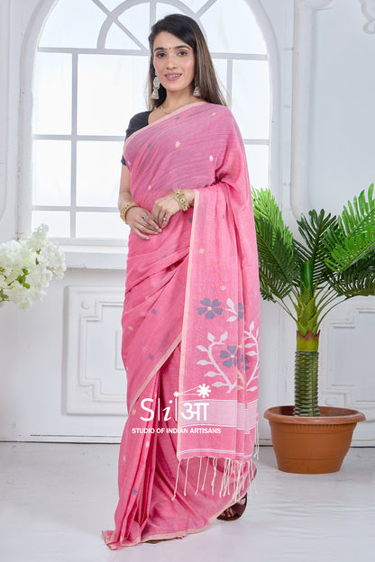 THE CORAL SONG -MUL COTTON SAREE