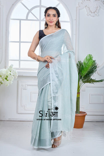 SILVER SAND - KHADI COTTON SAREE