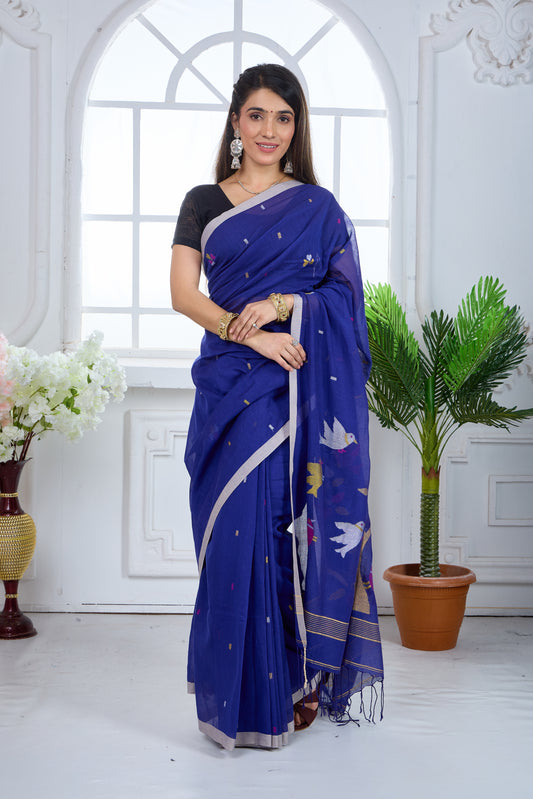 BIRDS AT DUSK - MUL COTTON SAREE