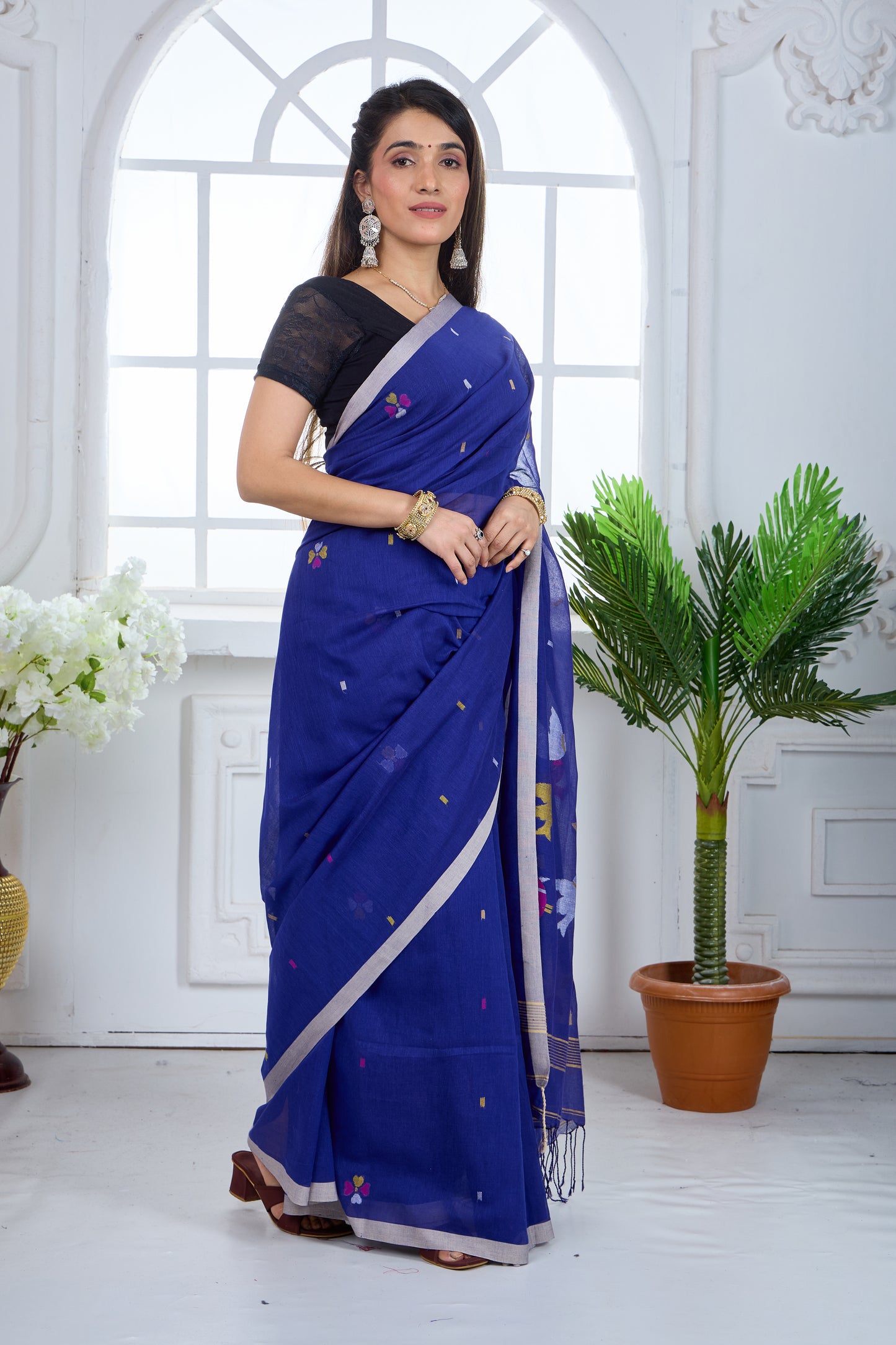 BIRDS AT DUSK - MUL COTTON SAREE