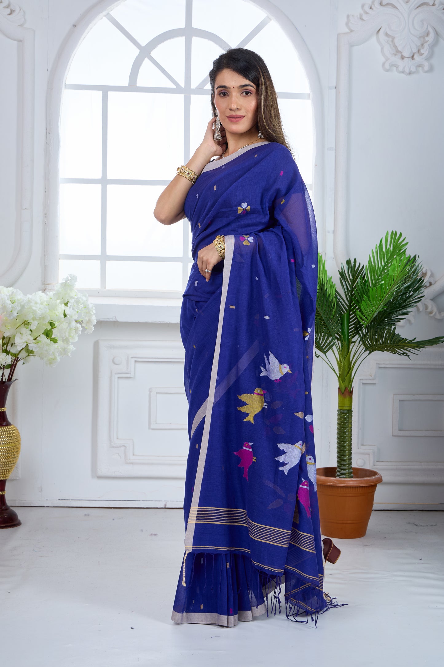 BIRDS AT DUSK - MUL COTTON SAREE