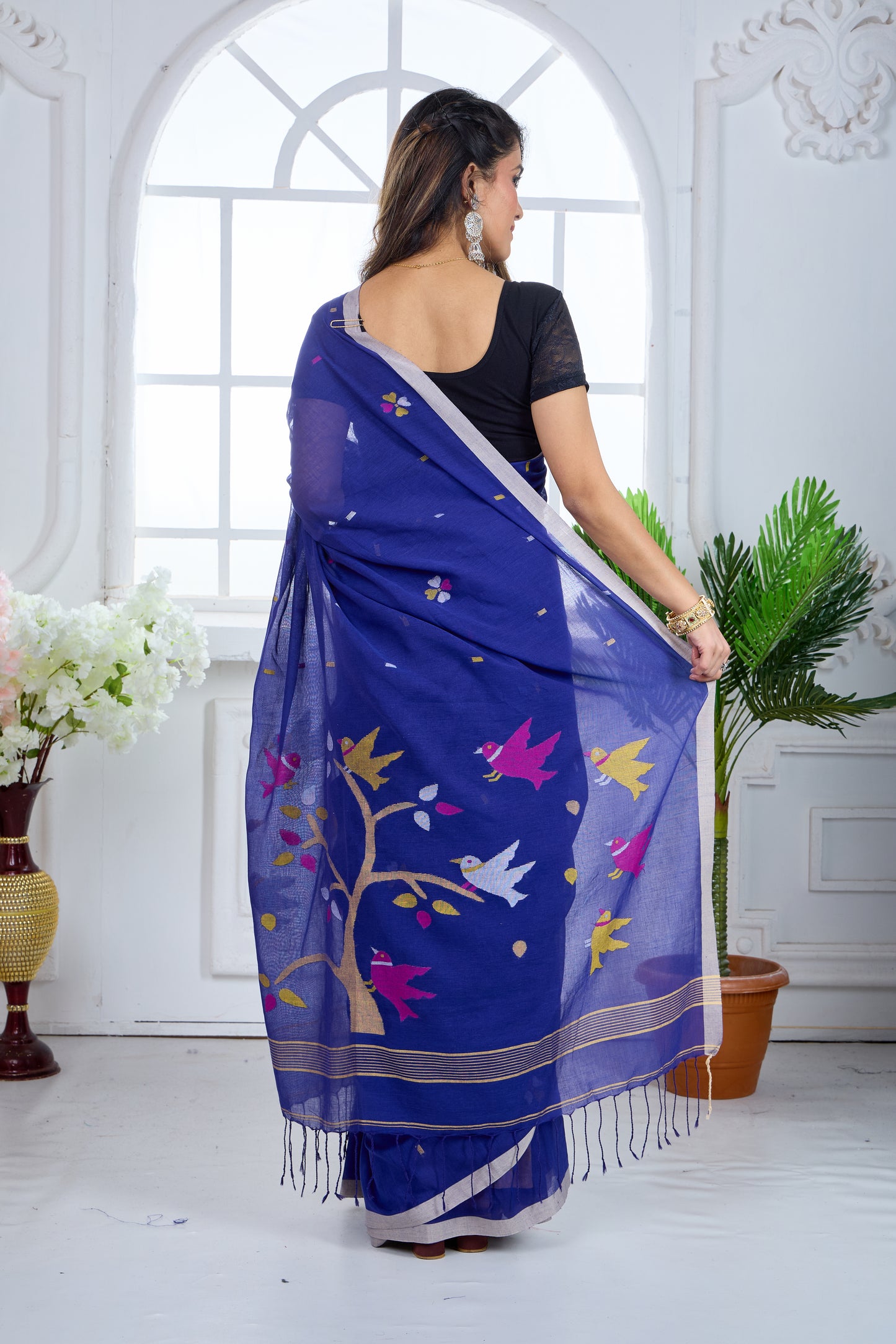 BIRDS AT DUSK - MUL COTTON SAREE