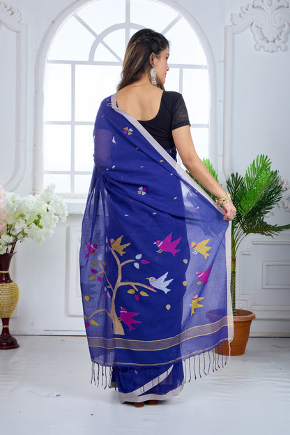BIRDS AT DUSK - MUL COTTON SAREE