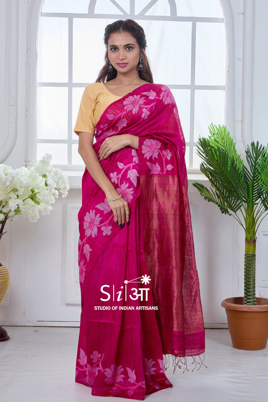 CHAMPA KE GULABI PHOOL- MATKA SILK SAREE