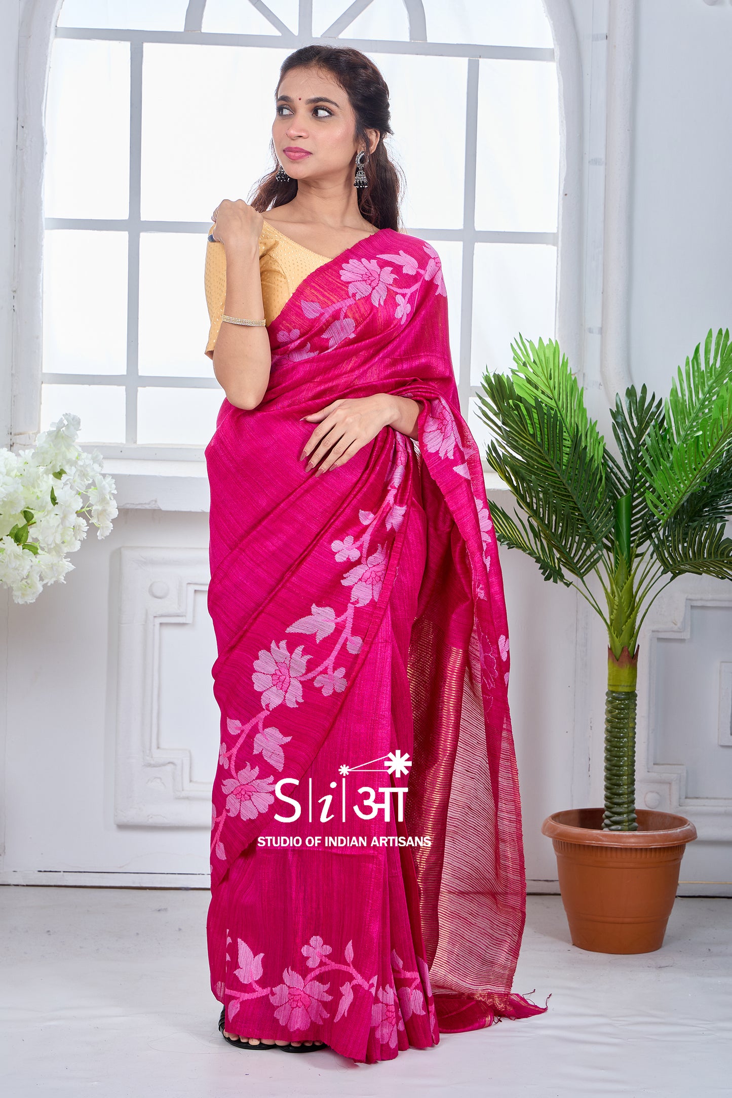CHAMPA KE GULABI PHOOL- MATKA SILK SAREE