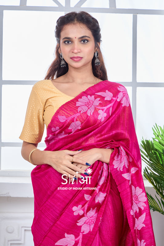 CHAMPA KE GULABI PHOOL- MATKA SILK SAREE