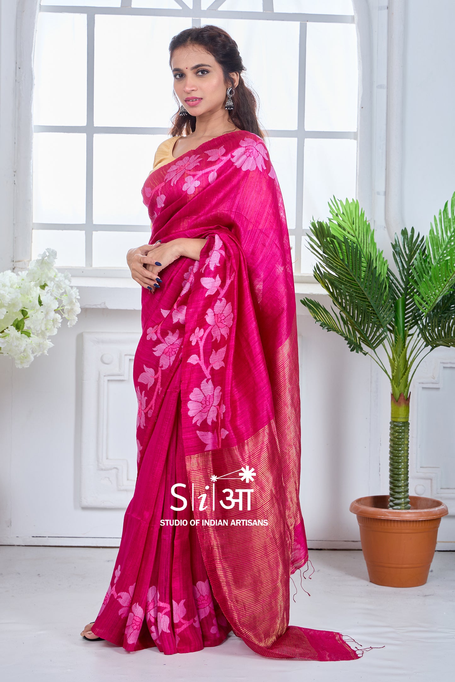 CHAMPA KE GULABI PHOOL- MATKA SILK SAREE