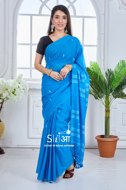 NEELA ANCHAL - MUL COTTON SAREE