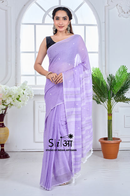 LAVENDER FIELDS - MUL COTTON SAREE