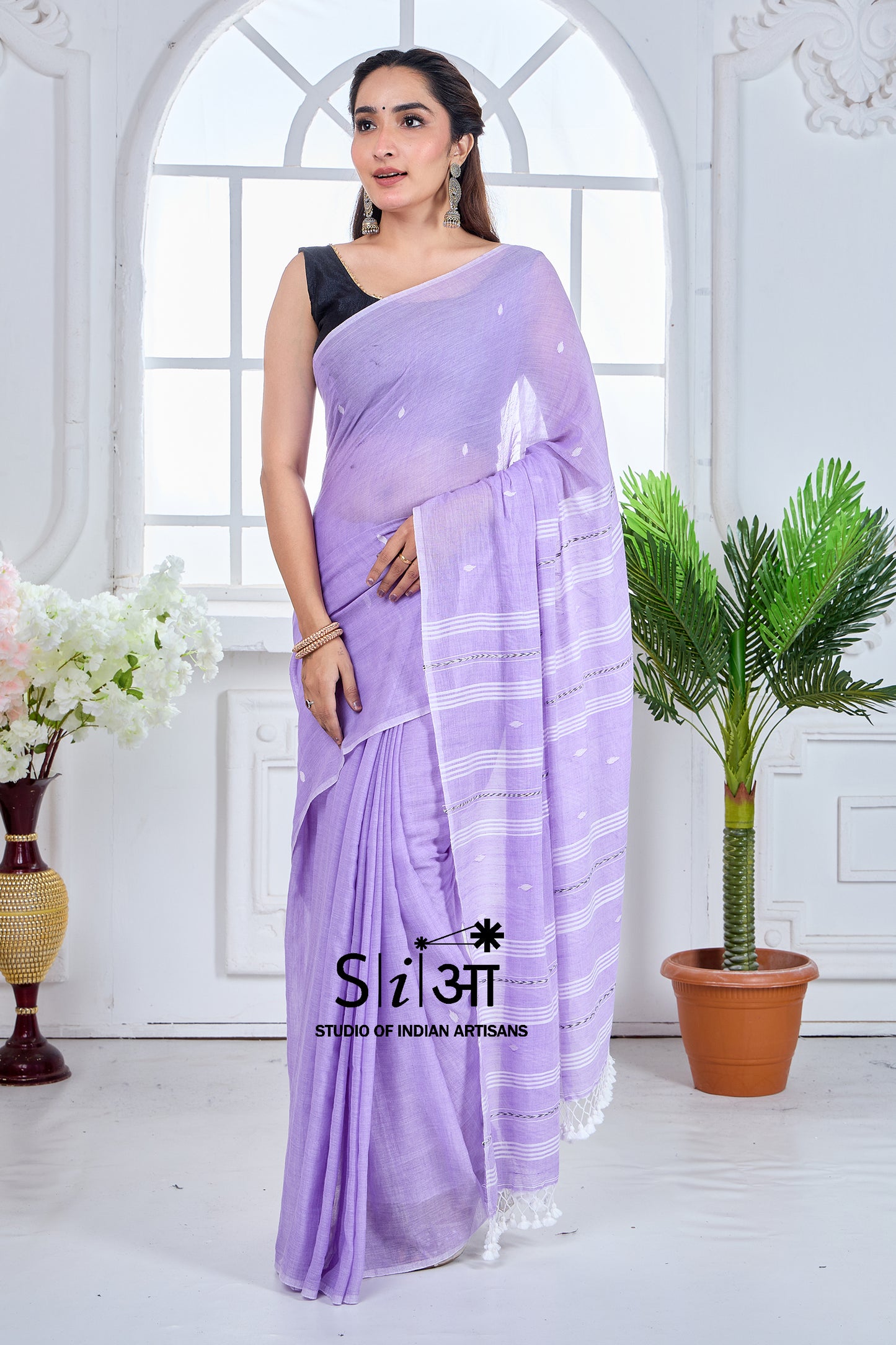LAVENDER FIELDS - MUL COTTON SAREE