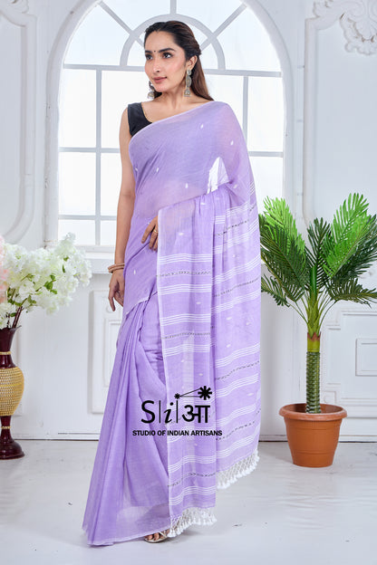 LAVENDER FIELDS - MUL COTTON SAREE