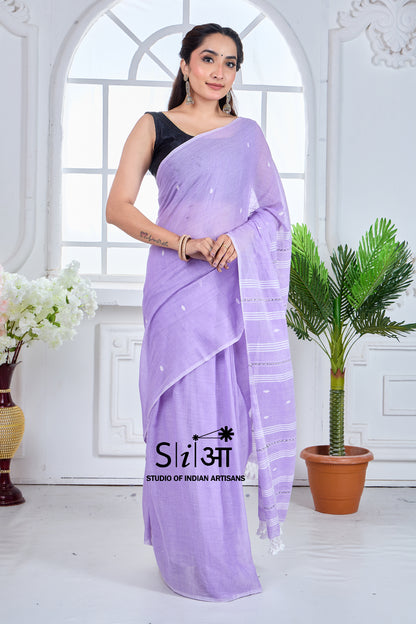 LAVENDER FIELDS - MUL COTTON SAREE