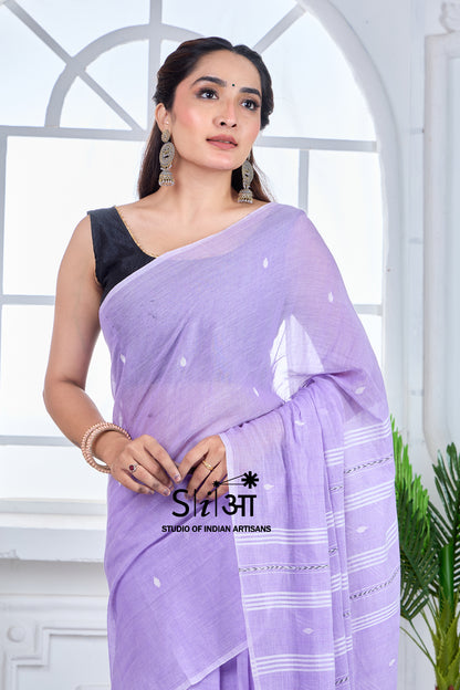 LAVENDER FIELDS - MUL COTTON SAREE