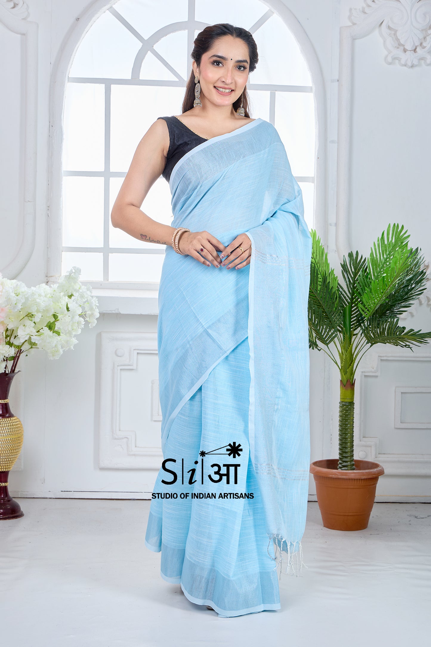 CALM SKY- KHADI COTTON SAREE