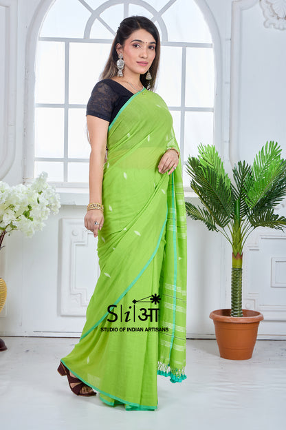 HARIYALI TARA - MUL COTTON SAREE