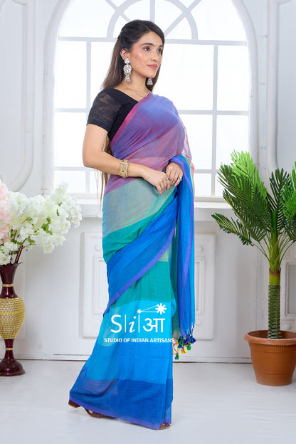 SYMPHONY OF RAIN - MUL COTTON SAREE