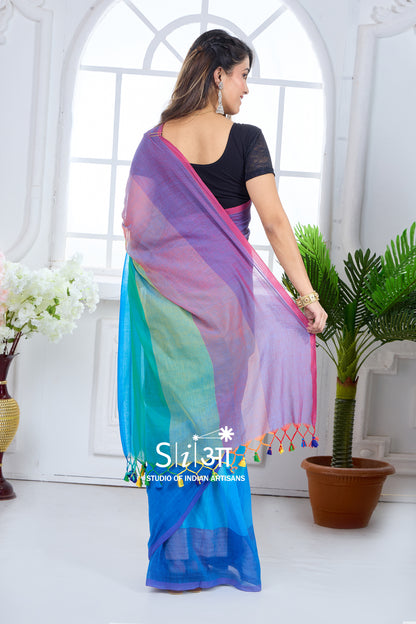 SYMPHONY OF RAIN - MUL COTTON SAREE