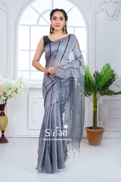 SMOKY DOTS - MATKA SILK SAREE