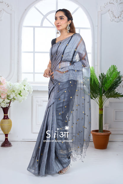 SMOKY DOTS - MATKA SILK SAREE