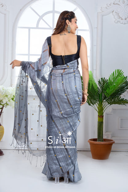 SMOKY DOTS - MATKA SILK SAREE