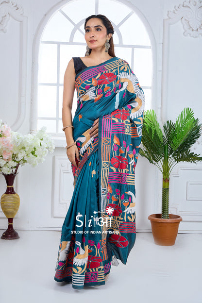 PHOOLON MEIN HANS - BLENDED BANGALORE SILK SAREE