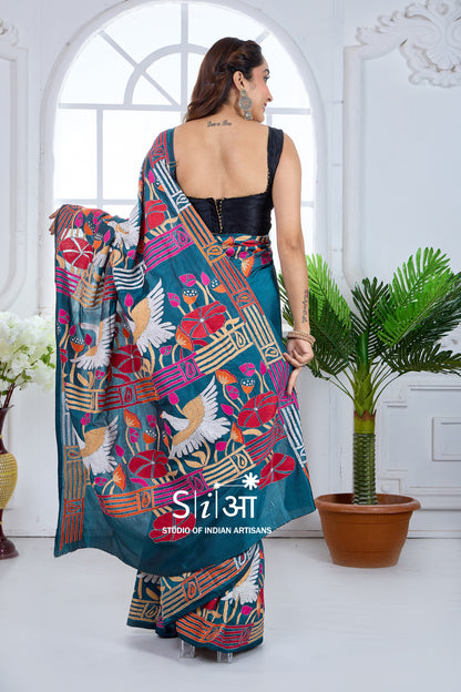 PHOOLON MEIN HANS - BLENDED BANGALORE SILK SAREE