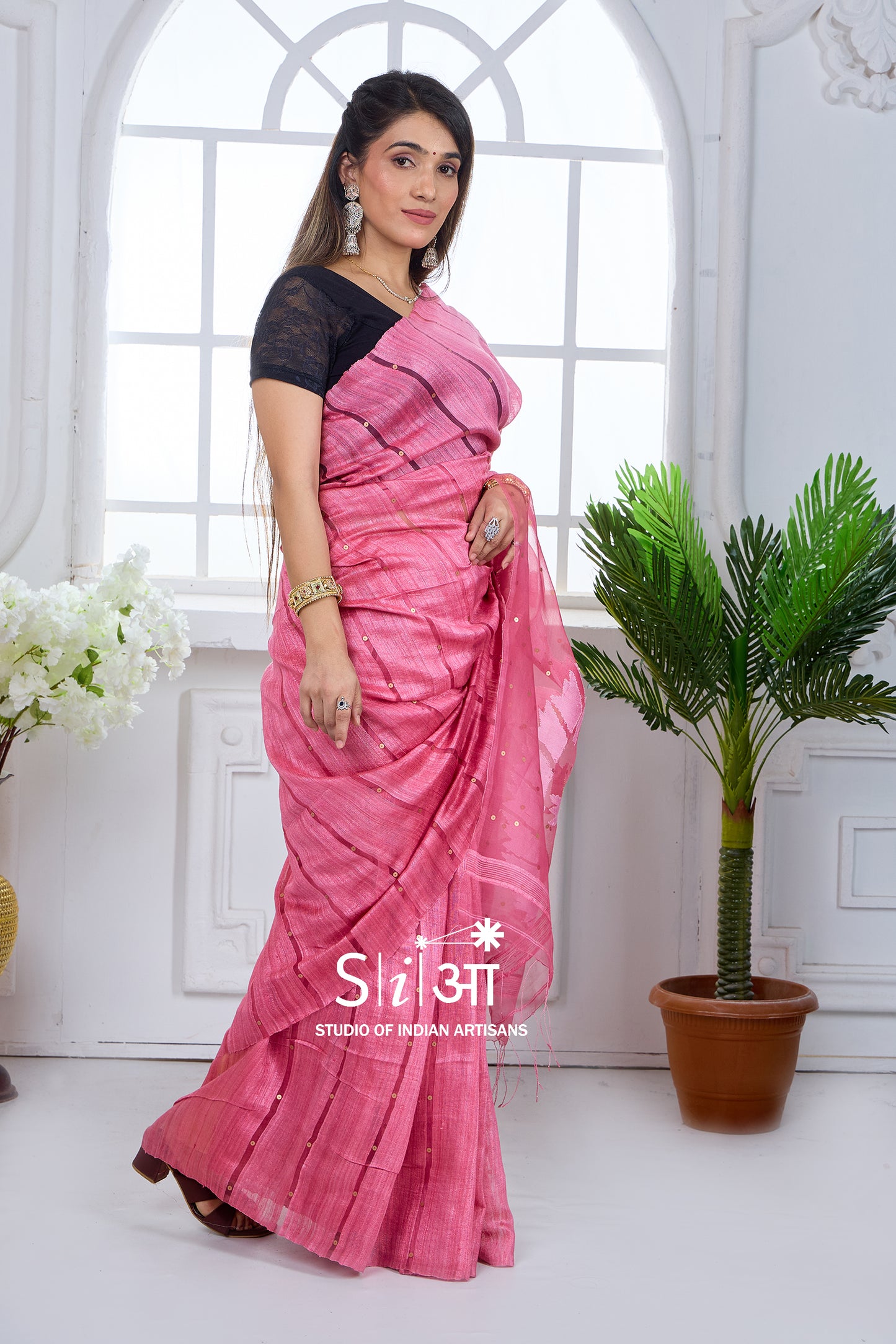 ROYAL GINNI BLUSH- MATKA SILK SAREE