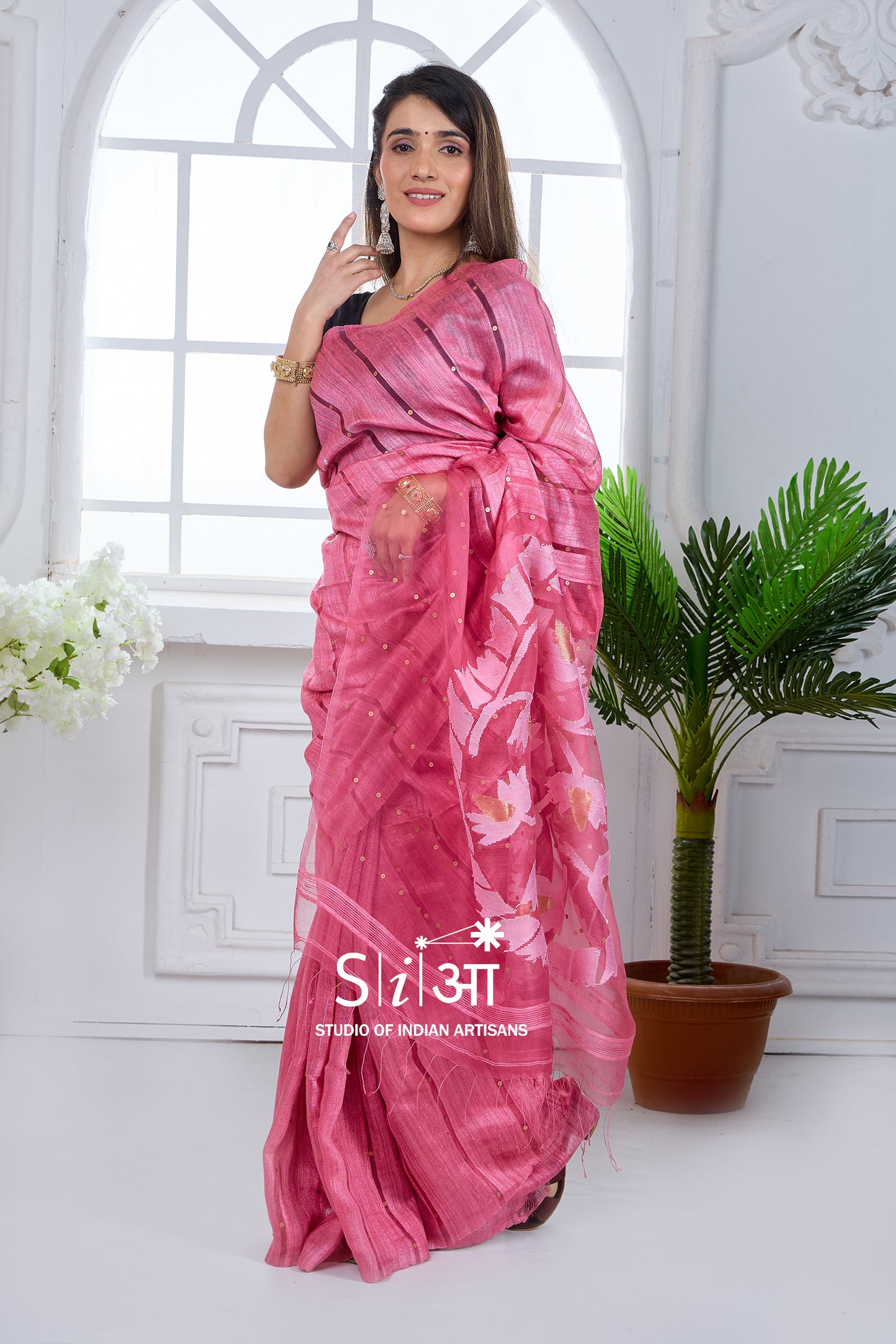 ROYAL GINNI BLUSH- MATKA SILK SAREE